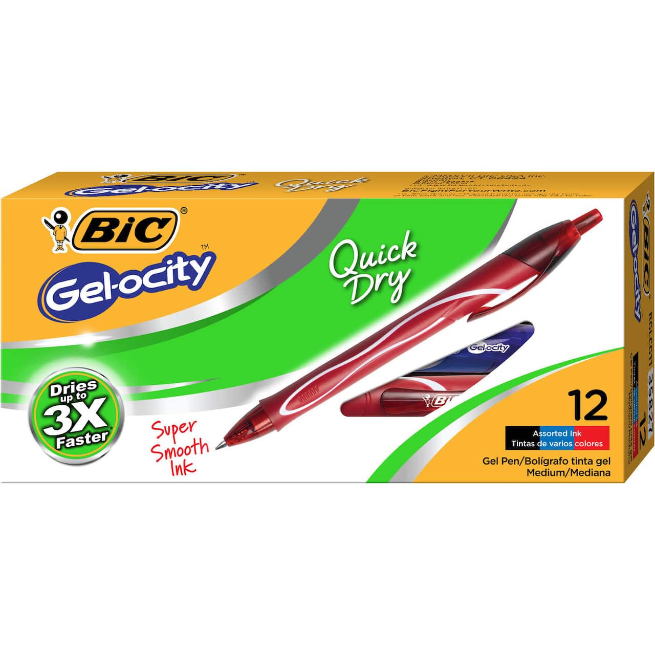BIC® Gel-ocity® Quick Dry Retractable Gel Pens